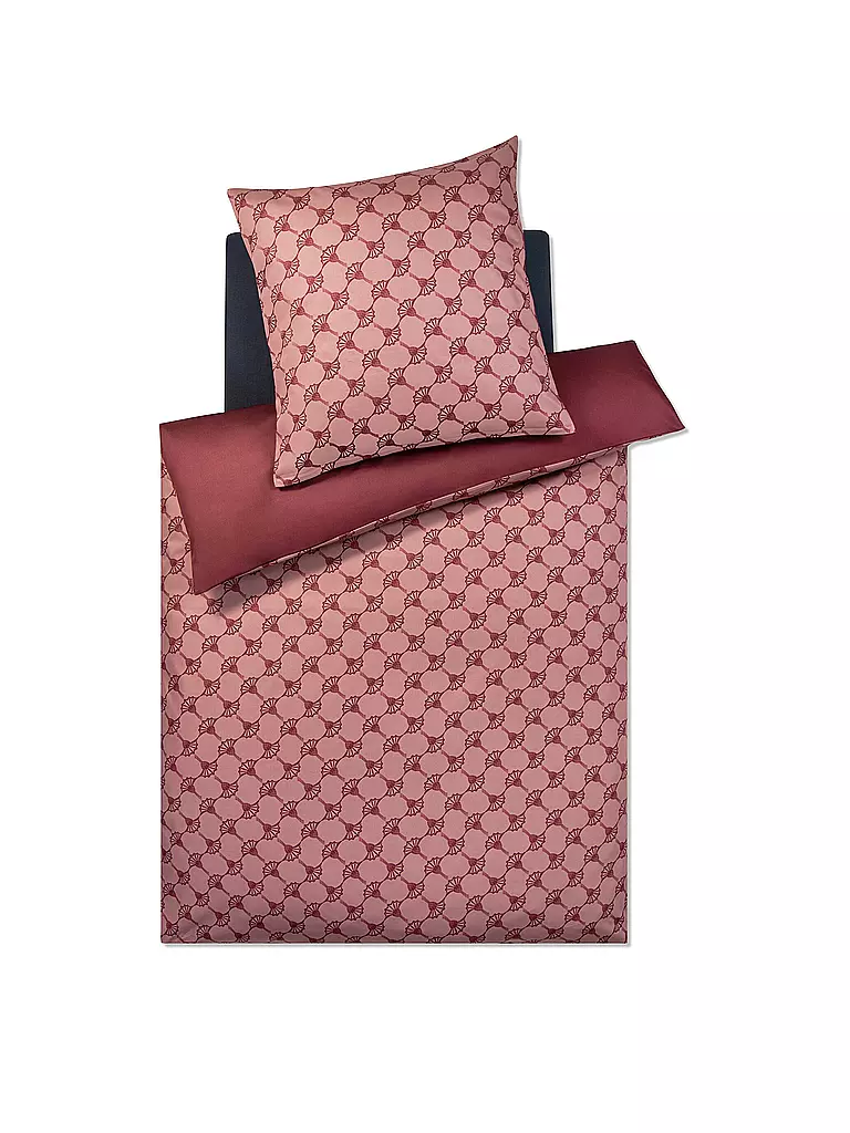 JOOP | Satin Bettwäsche CORNFLOWER DOUBLE  70x90cm/140x220cm Fine Rouge | dunkelrot