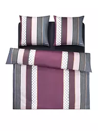 JOOP | Satin Bettwäsche Cornflower Stripes 2 x 70x90cm / 200x200cm Deep Stone | beere