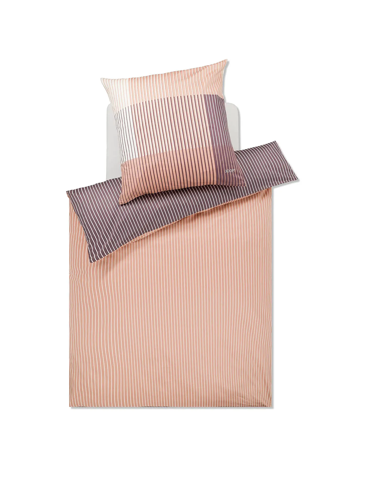 JOOP | Satin Bettwäsche DIVIDED 70x90cm / 140x220cm Stone | rosa