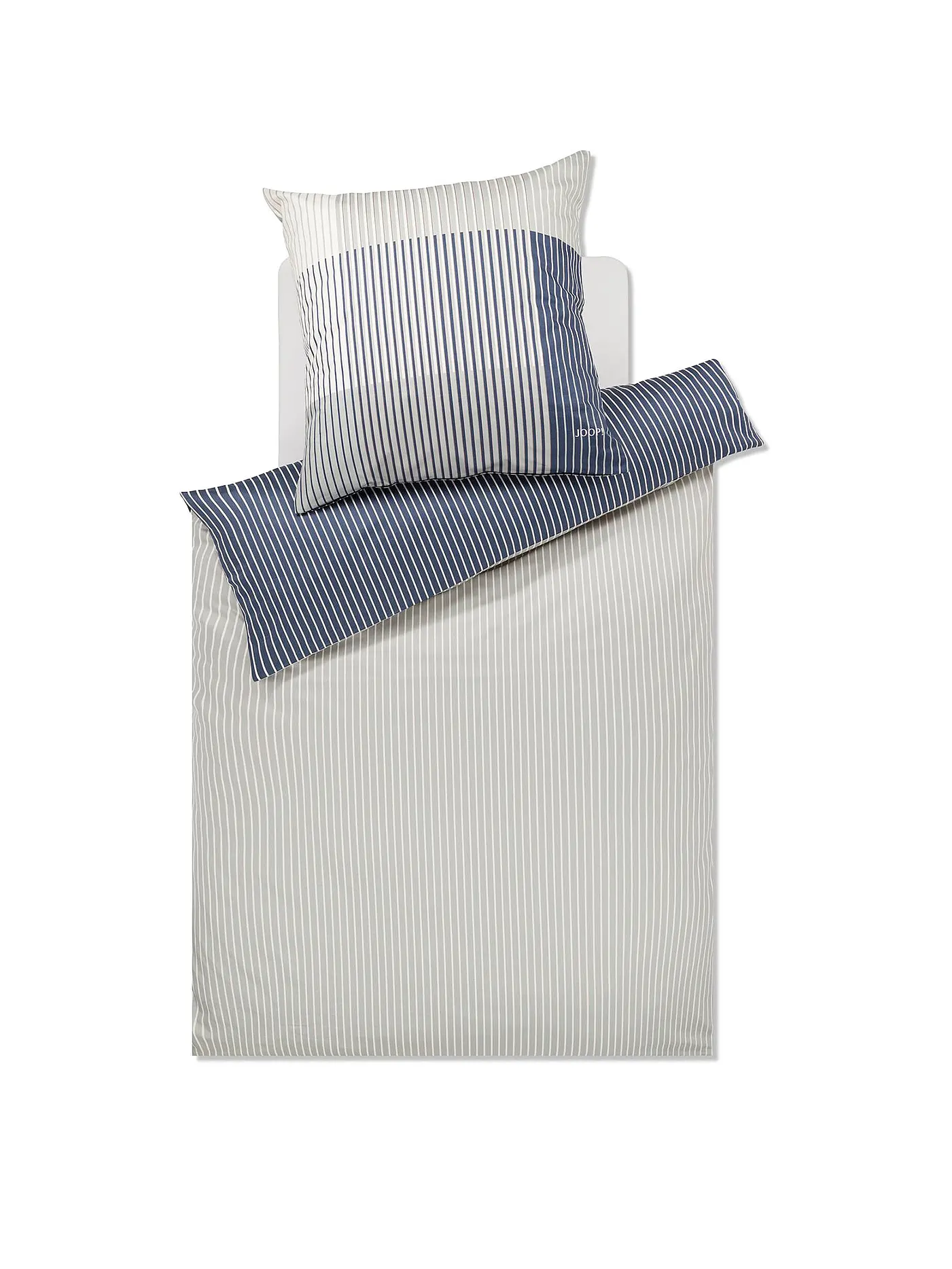 JOOP | Satin Bettwäsche DIVIDED 70x90cm / 140x220cm Stone | hellgrün