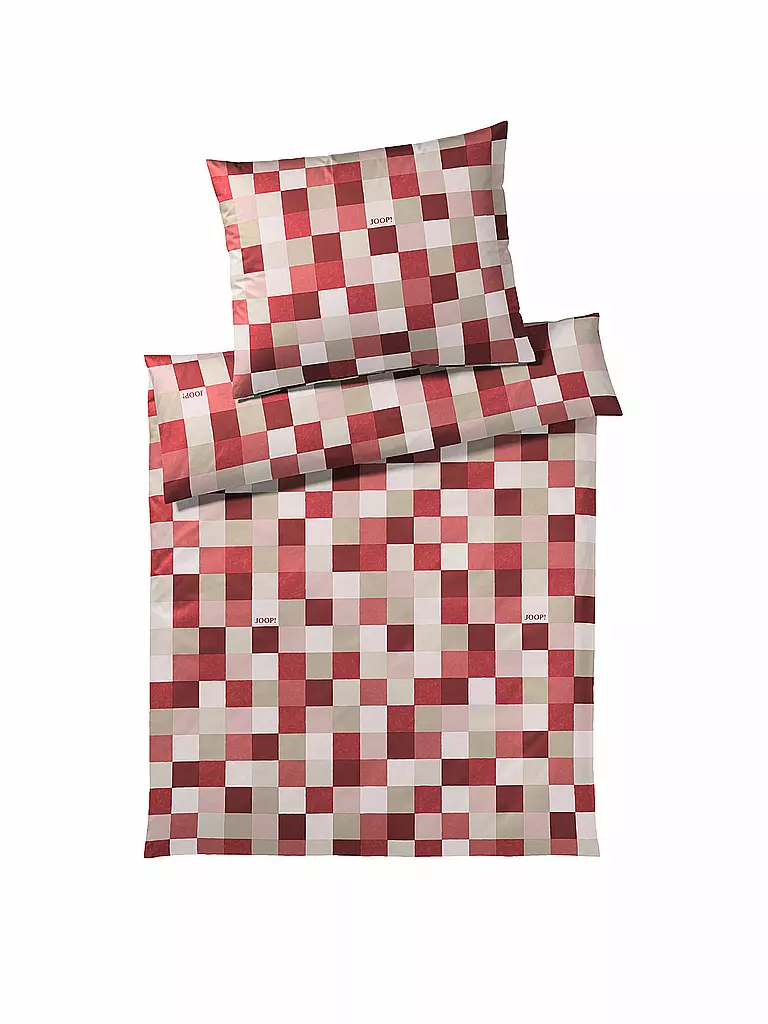 JOOP | Satin Bettwäsche Mosaic 70x90cm / 140x200cm | rot