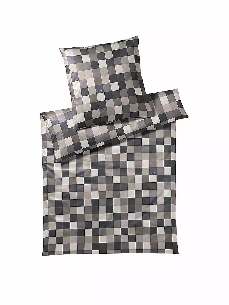 JOOP | Satin Bettwäsche Mosaik 70x90cm / 140x200cm  | grau