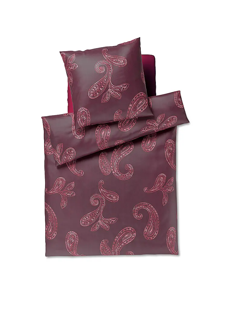 JOOP | Satin Bettwäsche PAISLEY 70x90cm/140x200cm Dkl Rot | dunkelrot