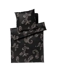 JOOP | Satin Bettwäsche PAISLEY 70x90cm/140x200cm Dkl Rot | schwarz
