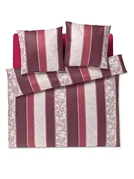 JOOP | Satin Bettwäsche PAISLEY STRIPES 2x70x90cm/140x200cm Dkl Rot | dunkelrot