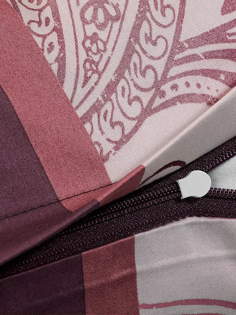 JOOP | Satin Bettwäsche PAISLEY STRIPES 70x90cm/140x220cm Dkl Rot | dunkelrot