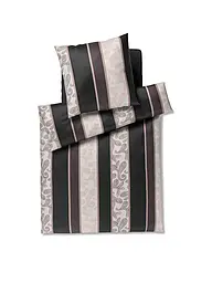 JOOP | Satin Bettwäsche PAISLEY STRIPES 70x90cm/140x220cm Dkl Rot | schwarz
