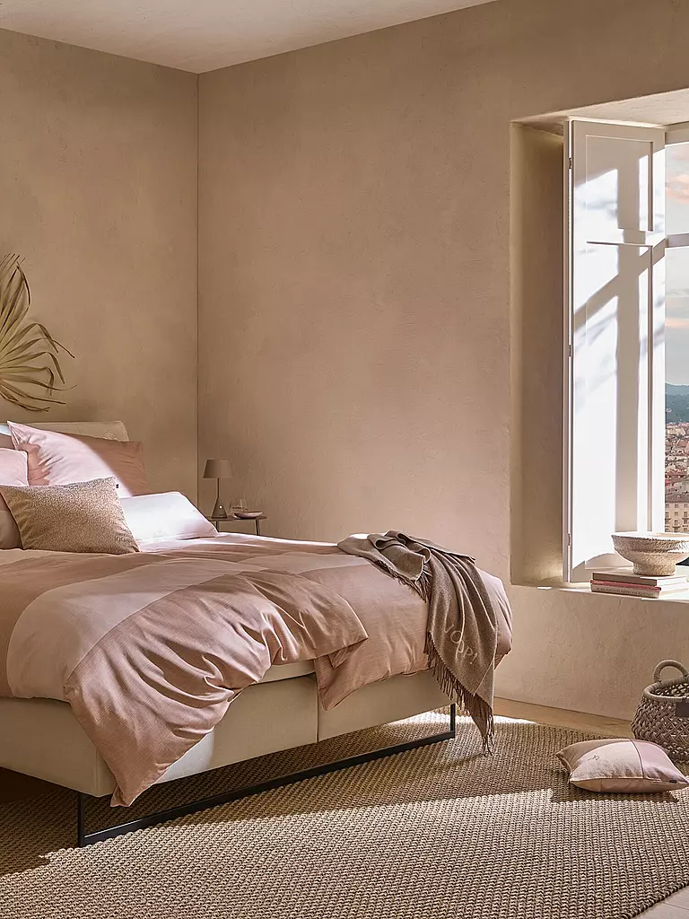 JOOP | Satin Bettwäsche SPLIT 2x 70x90cm / 200x200cm Nude  | beige