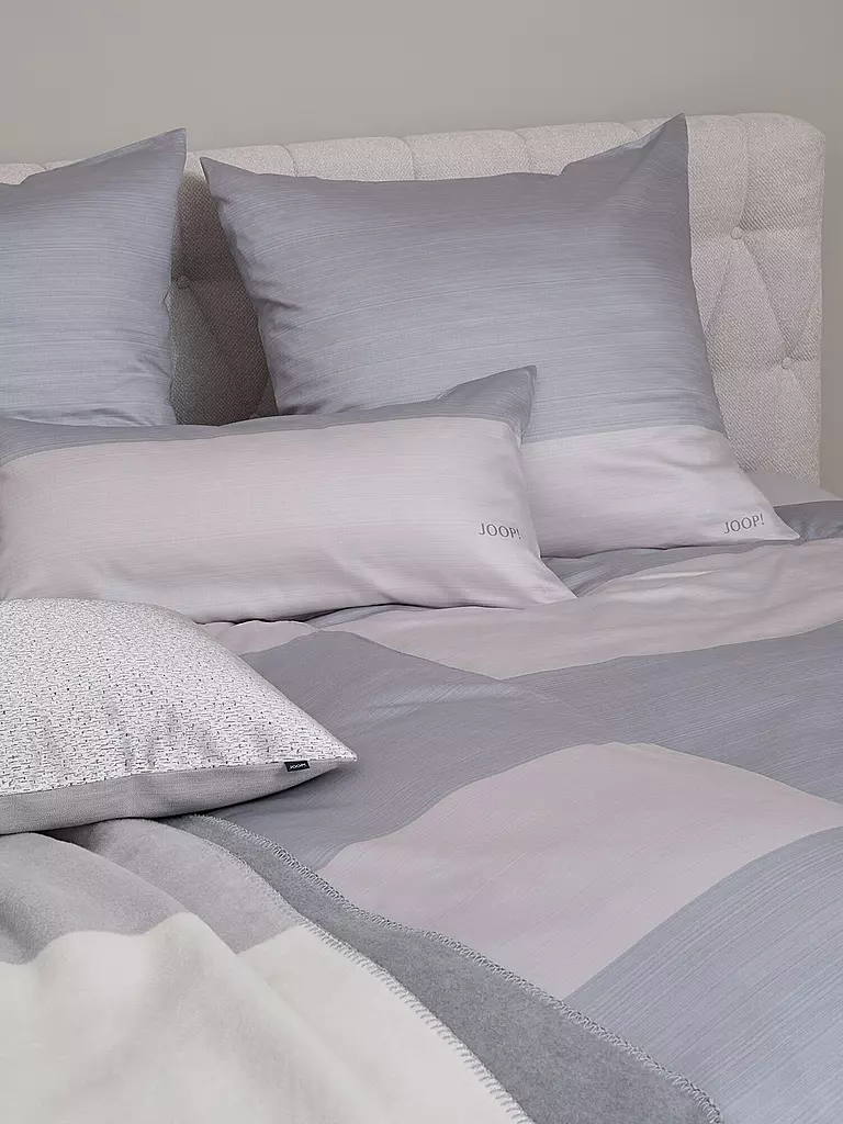 JOOP | Satin Bettwäsche SPLIT 70x90cm / 140x220cm Stone | hellblau