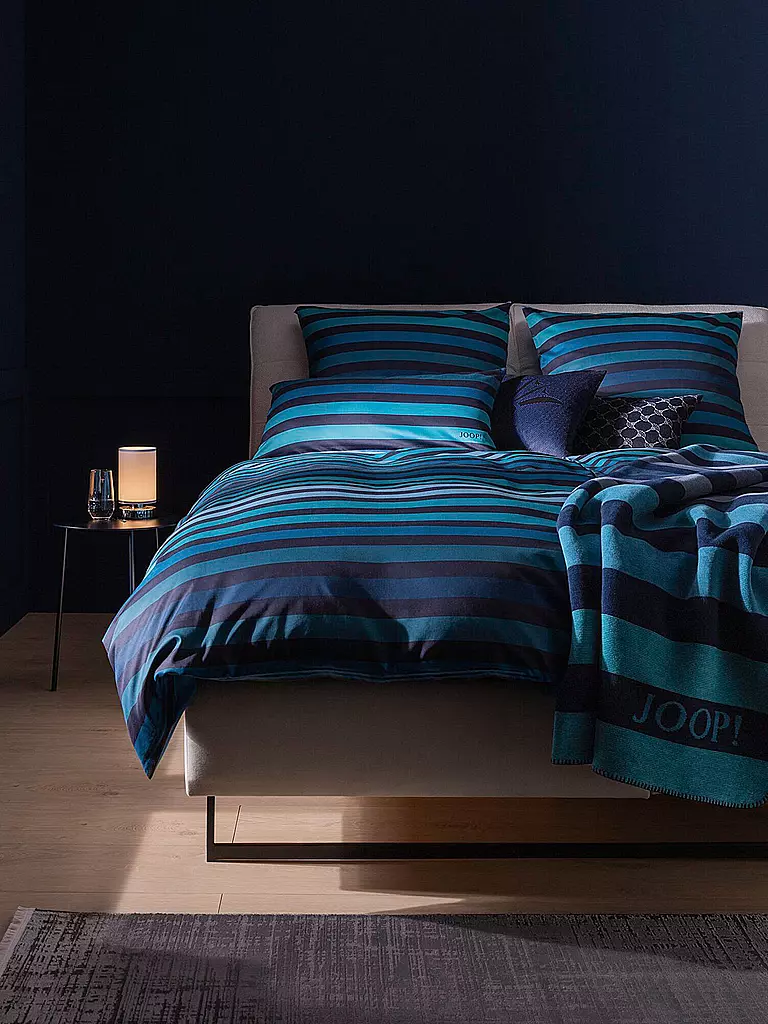 JOOP | Satin Bettwäsche TONE 70x90cm/140x220cm Ocean | dunkelblau