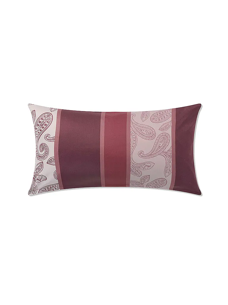 JOOP | Satin Kissenhülle 40x80cm PAISLEY STRIPES Dunkelrot  | dunkelrot