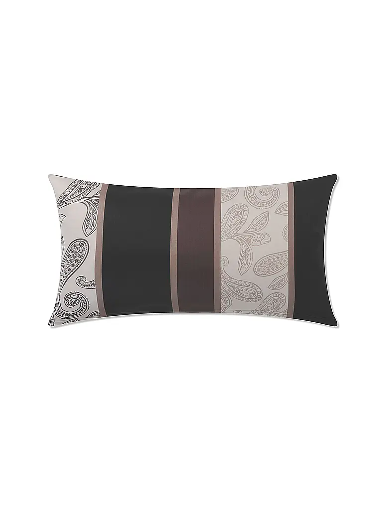 JOOP | Satin Kissenhülle 40x80cm PAISLEY STRIPES Schwarz | schwarz