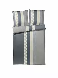 JOOP | Satin-Bettwäsche "Cornflower Stripes" 70x90 / 140x200cm (Deep Wine) | grau