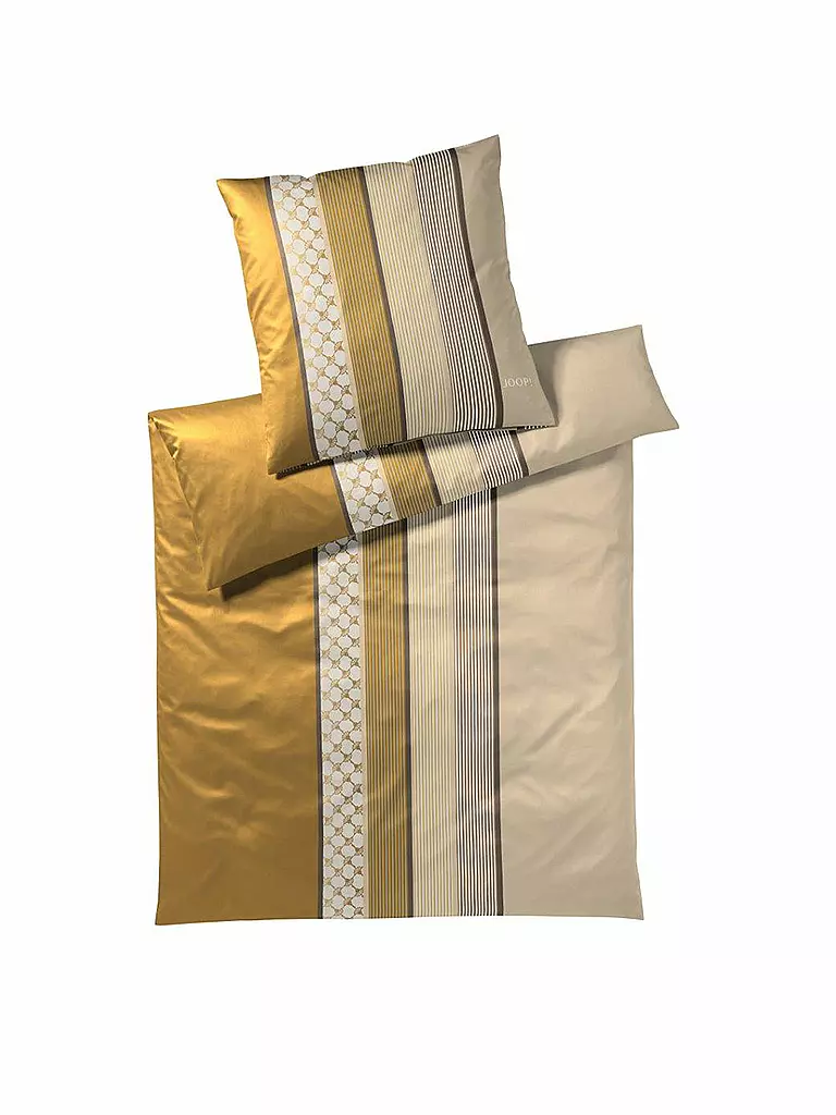 JOOP | Satin-Bettwäsche "Cornflower Stripe" 70x90cm / 140x200cm (Deep Mustard) | gelb