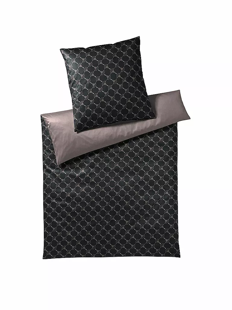 JOOP | Satin-Bettwäsche "Double" 70x90cm / 140x200cm (Schwarz/Silber) | schwarz