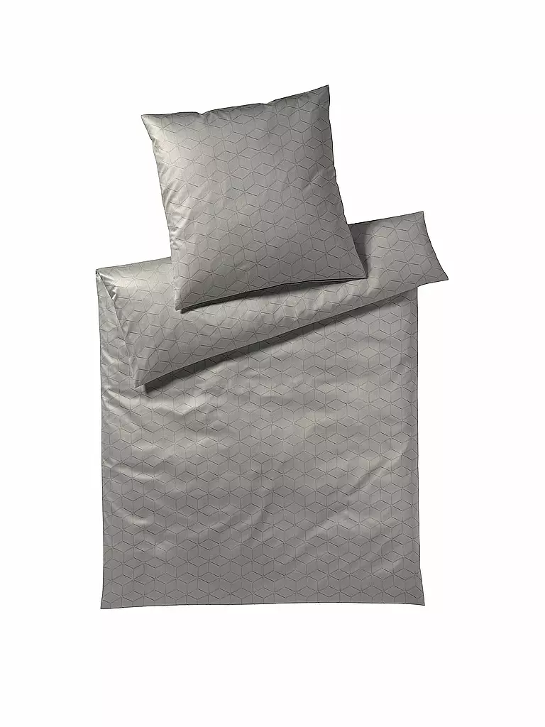 JOOP | Satin-Bettwäsche "Vision" 70x90cm / 140x200cm (Light Grey) | grau