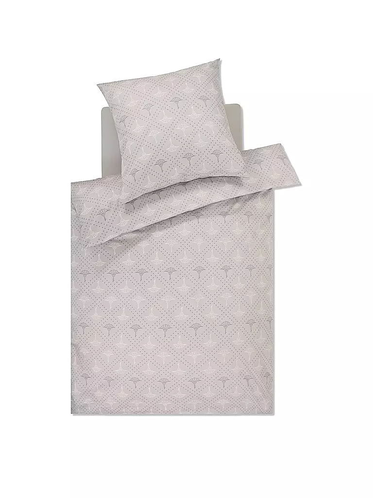 JOOP | Satin-Bettwäsche CORNFLOWER CHARM 70x90 / 140x220cm Stone | hellgrau