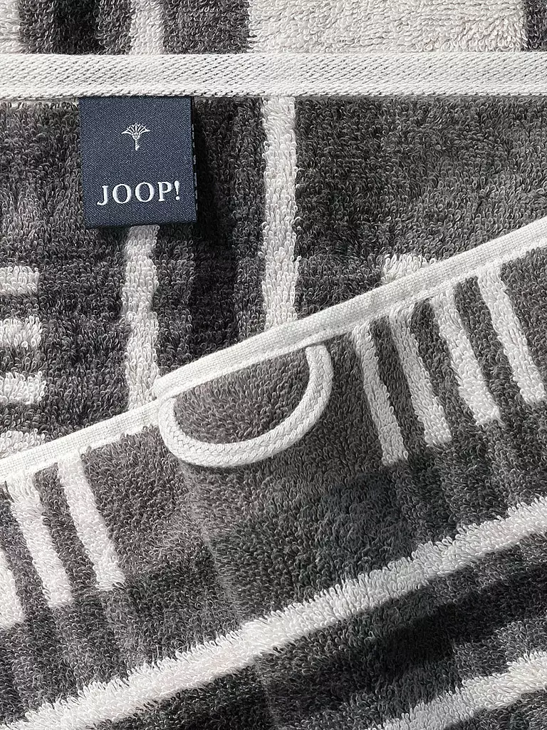 JOOP | Saunatuch Check Checked 80x200cm Platin | silber