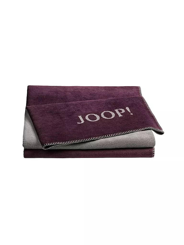 JOOP | Wohndecke "Uni Doubleface" 150x200cm (Bordeaux-Graphit) | rot