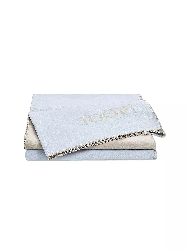 JOOP | Wohndecke - Plaid 150x200cm Uni Doubleface Himmel/Sand | blau