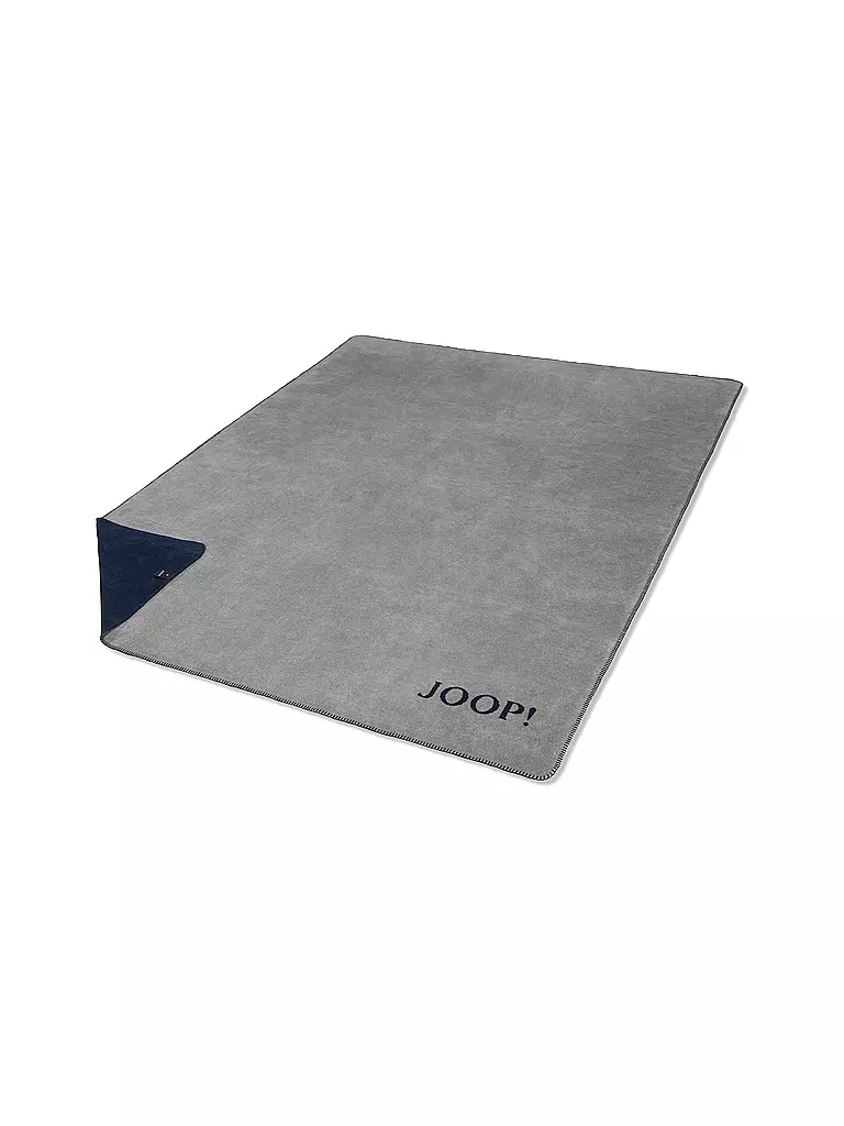 JOOP | Wohndecke - Plaid 150x200cm Uni Doubleface Silber/Navy | silber