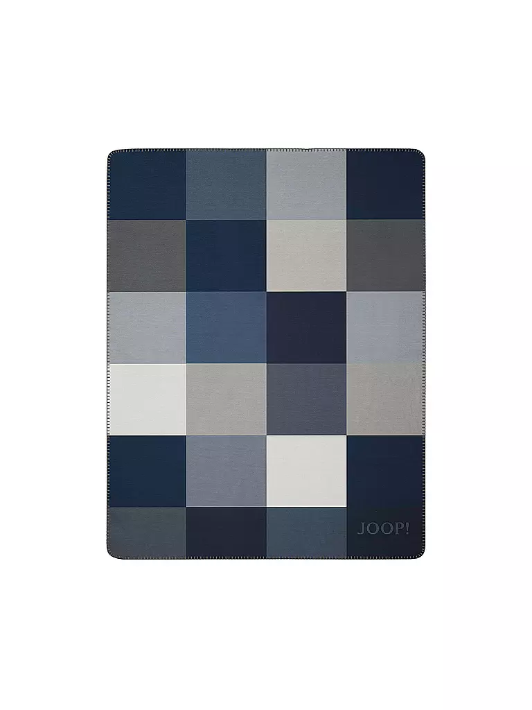 JOOP | Wohndecke - Plaid Mosaic 150x200cm Navy/Silber | dunkelblau