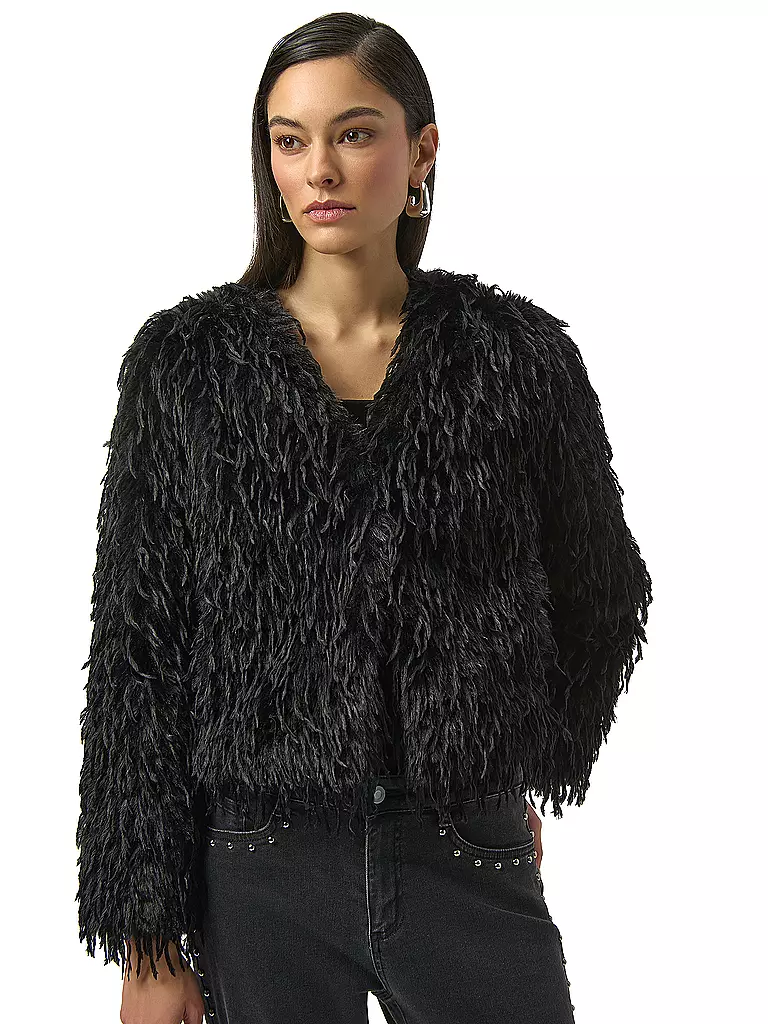 JOSEPH RIBKOFF | Jacke in Felloptik | Schwarz