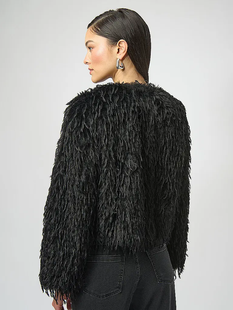 JOSEPH RIBKOFF | Jacke in Felloptik | Schwarz