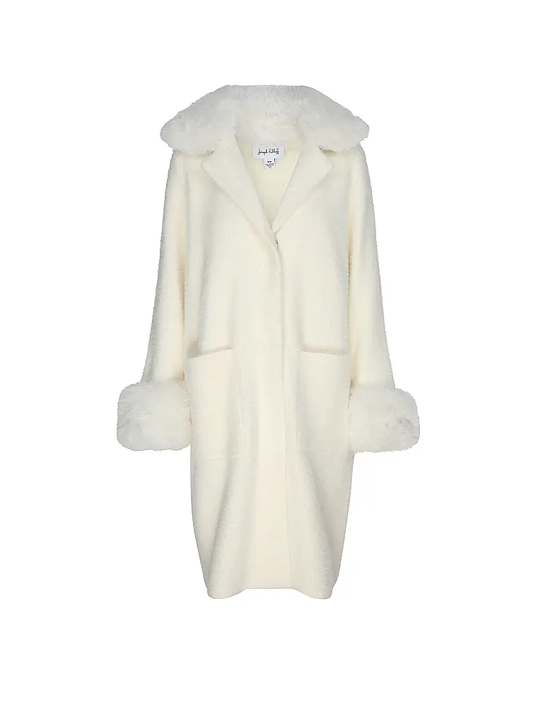 JOSEPH RIBKOFF | Mantel in Felloptik | creme