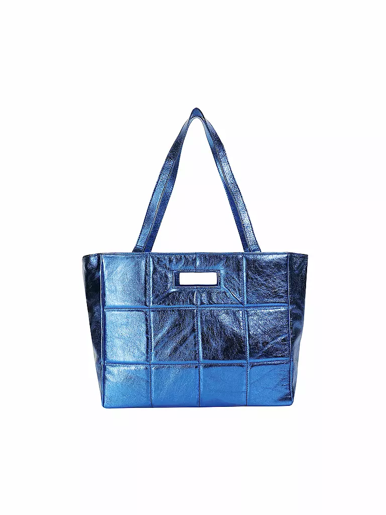 JULIA SKERGETH | Ledertasche - Shopper THE QUILTED BAG SOFT | blau