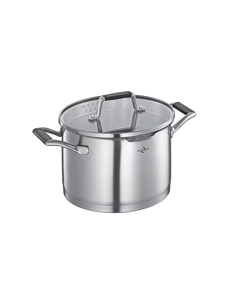 KÜCHENPROFI | Kochtopf  20cm/4l BOLOGNA Edelstahl/Schwarz | silber