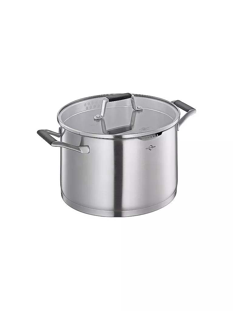 KÜCHENPROFI | Kochtopf  24cm/6,7l BOLOGNA Edelstahl/Schwarz | silber