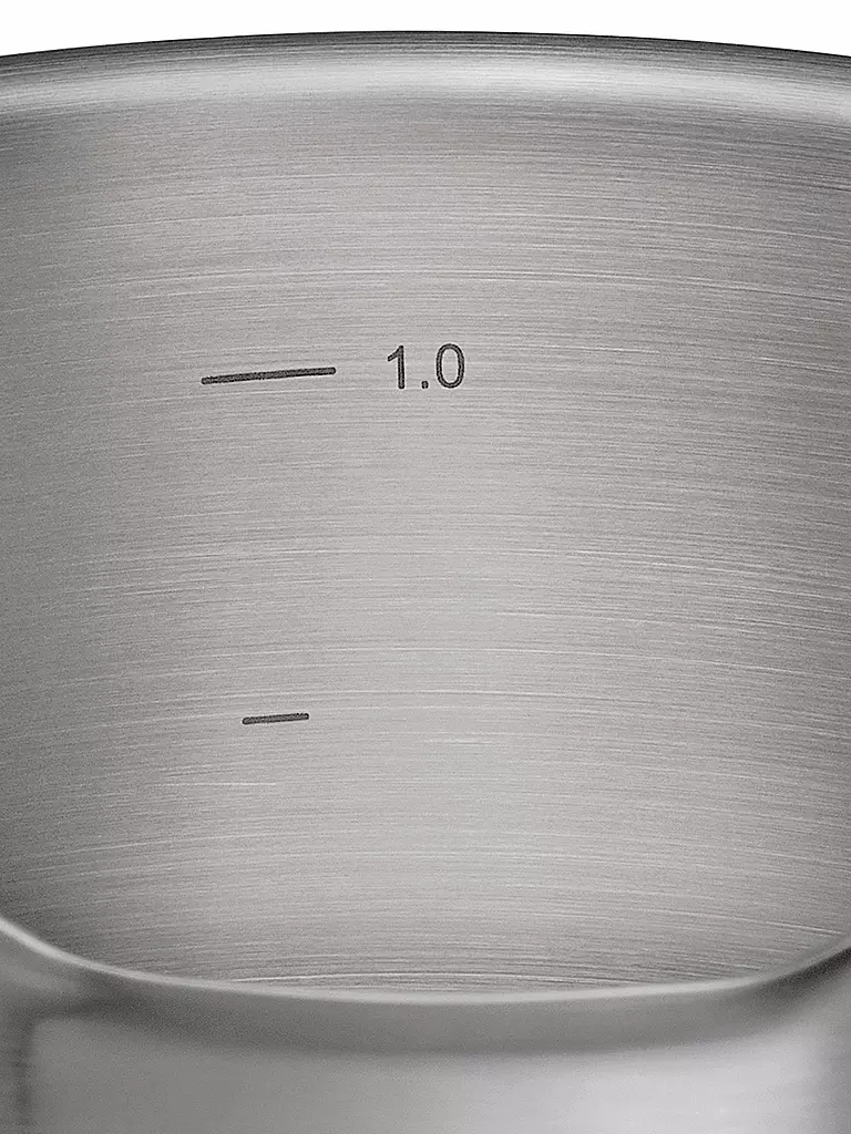 KÜCHENPROFI | Stielkasserolle 16cm/1,5l  BOLOGNA Edelstahl /Schwarz | silber