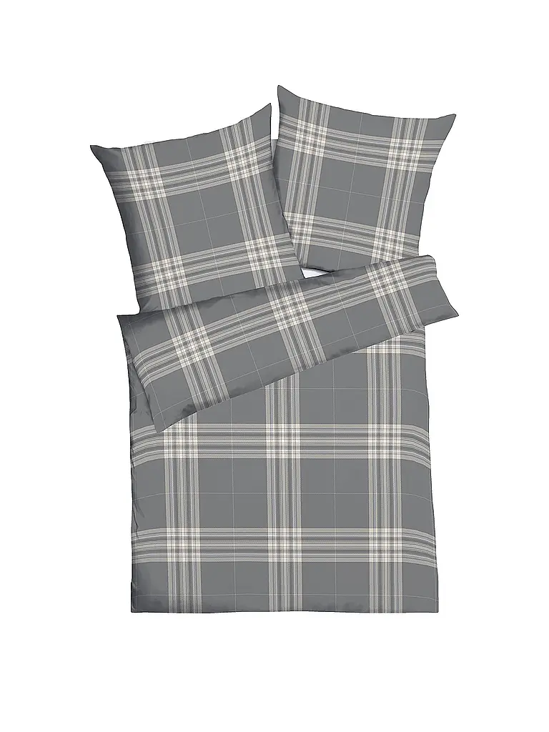 KAEPPEL | Flanell Bettwäsche 70x90cm/140x200cm PURE Anthrazit | Grau