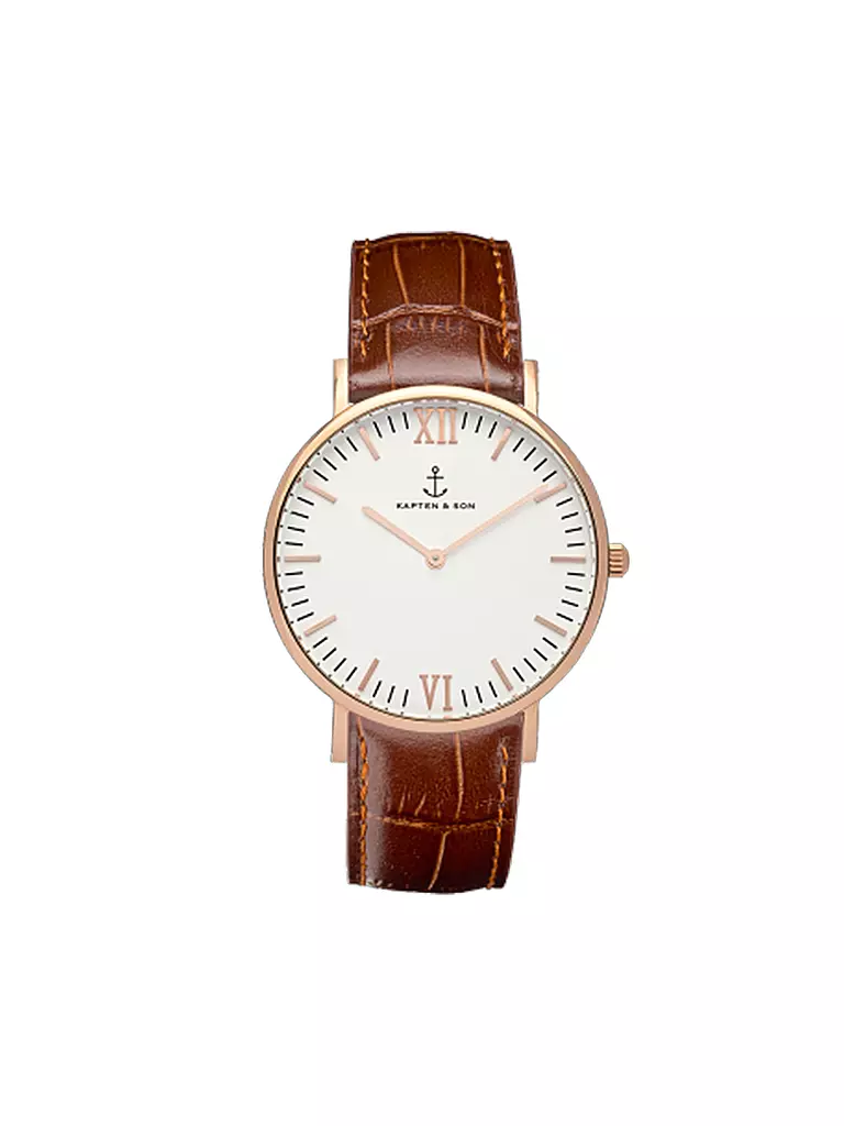KAPTEN & SON | Armbanduhr "Campina Croco Leder" 36mm | 