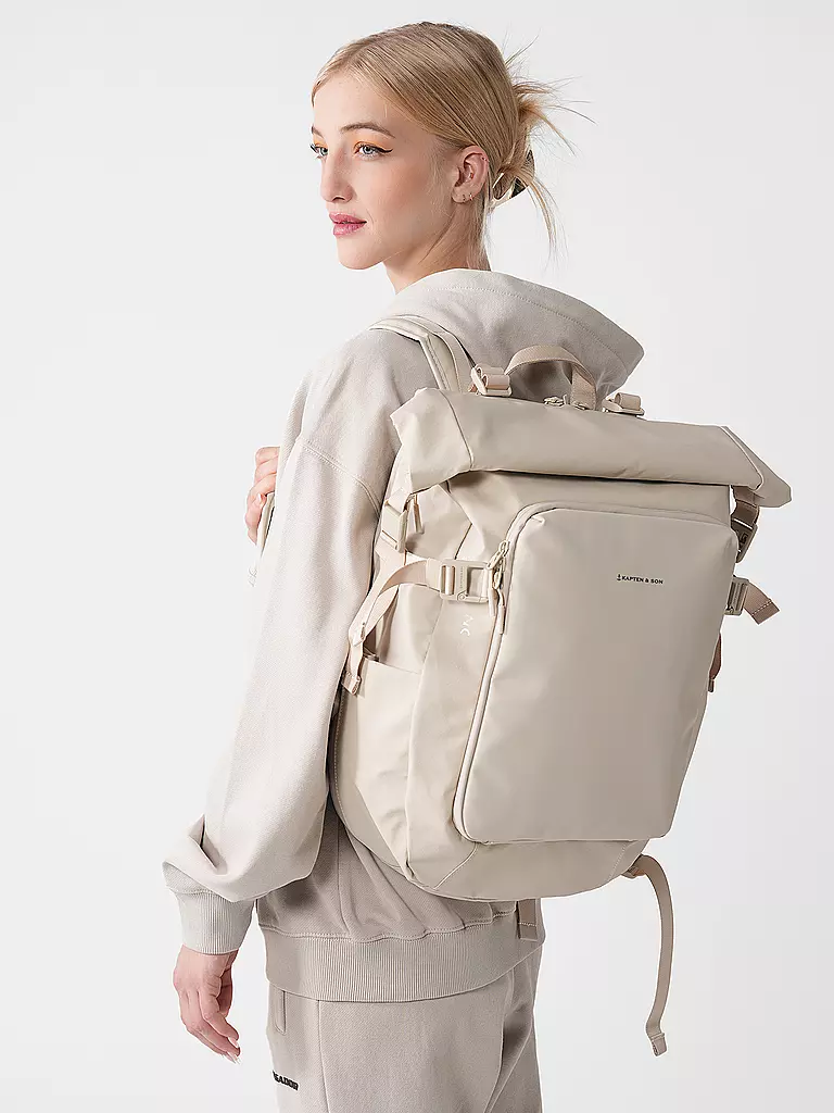 KAPTEN & SON | Rucksack LISBON, erweiterbar | beige