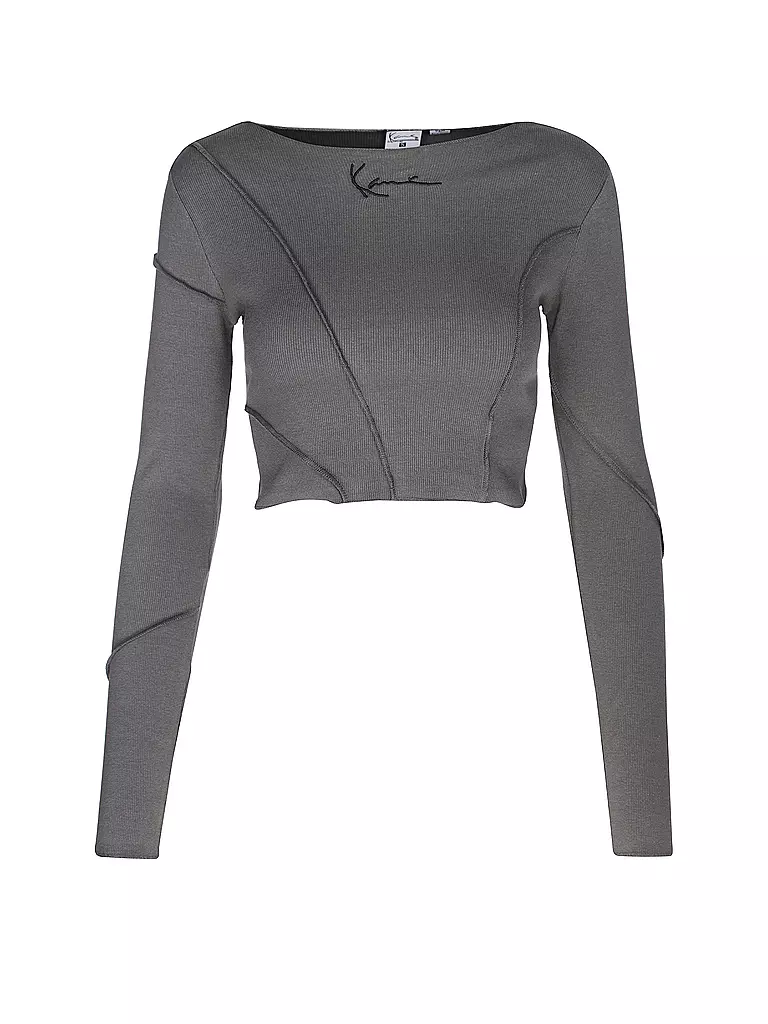 KARL KANI | Langarmshirt Cropped Fit | grau