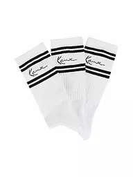 KARL KANI | Socken Signature Stripe 3-er Pkg. white black | weiss