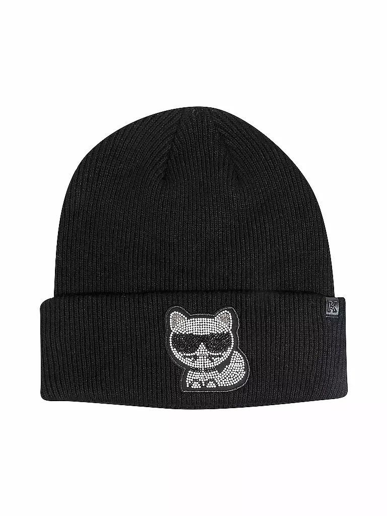 KARL LAGERFELD | Haube - Beanie Choupette Sparkle | schwarz