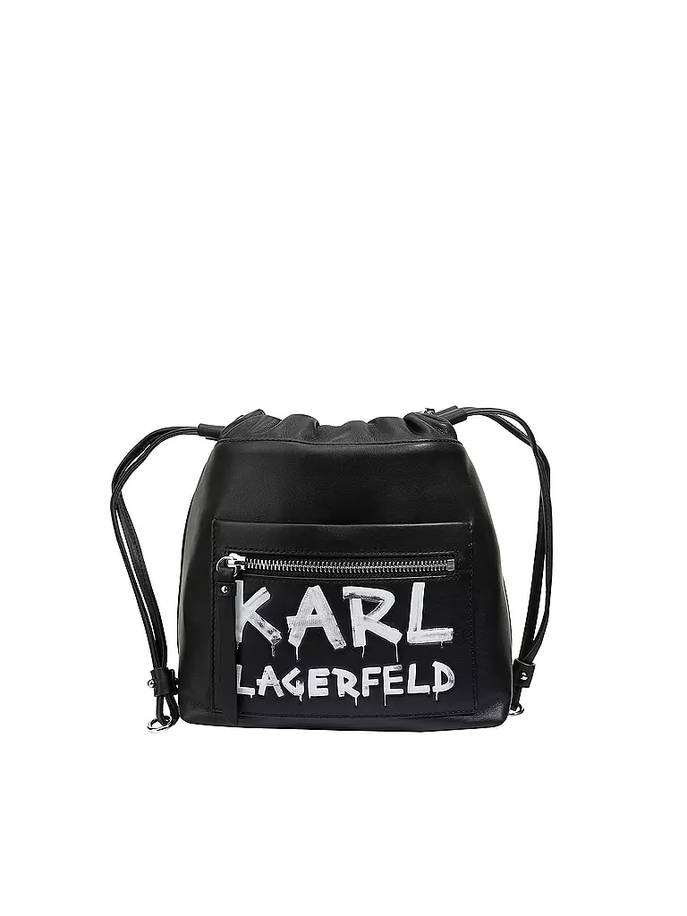KARL LAGERFELD | Ledertasche - Bucket Bag K/Soho | schwarz