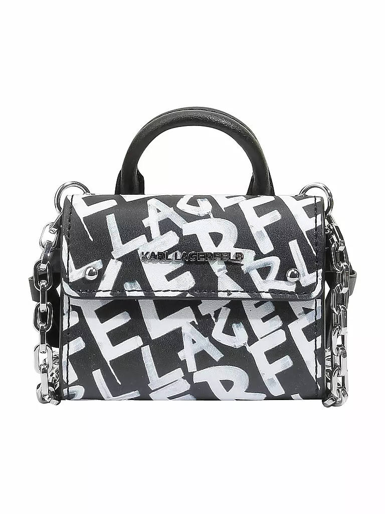 KARL LAGERFELD | Ledertasche - Minibag " Icon Graphiti " | schwarz