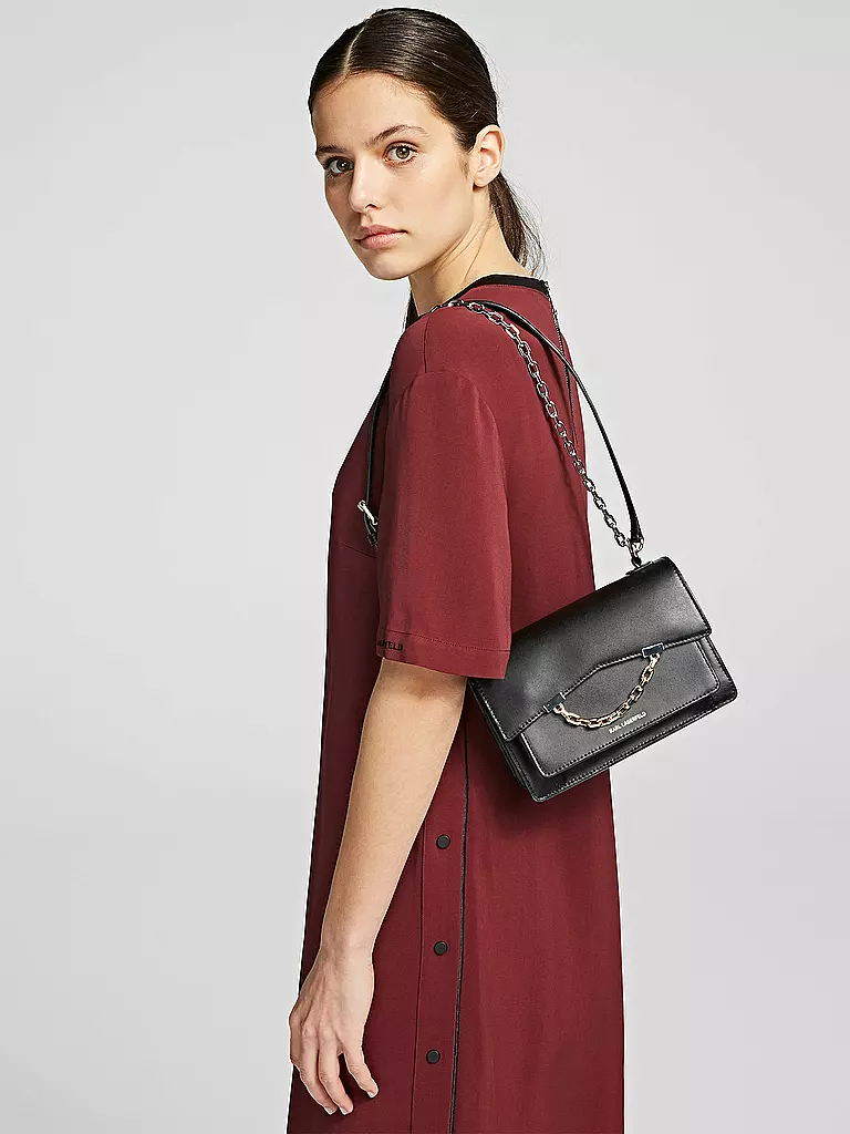 KARL LAGERFELD | Ledertasche - Umhängetasche K/Karl Seven | schwarz