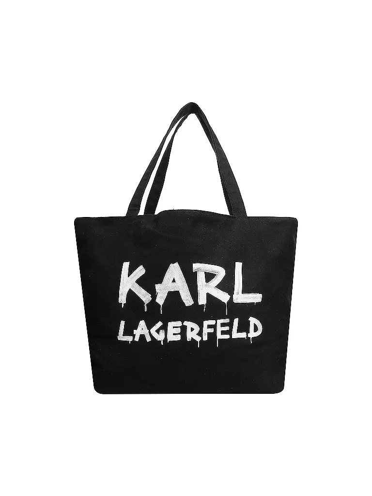 KARL LAGERFELD | Tasche - Shopper Graffiti Canvas | schwarz