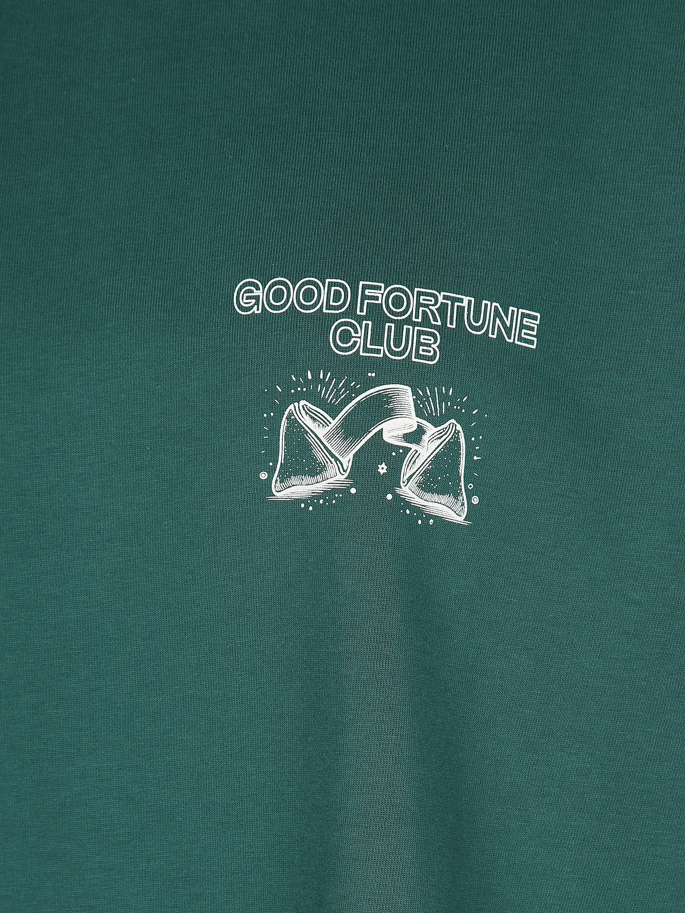 KARO KAUER | T-Shirt Oversized Fit GOOD FORTUNE | dunkelgrün