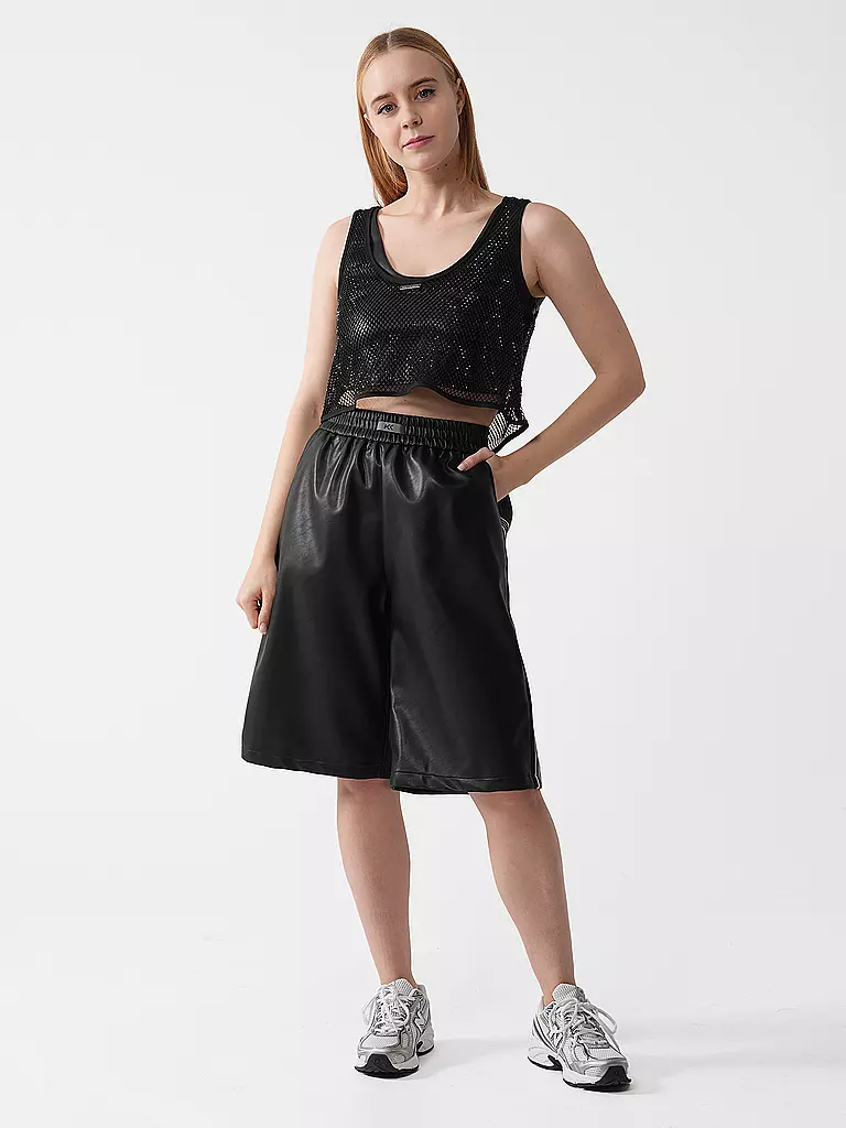 KARO KAUER | Top Cropped Fit  | schwarz