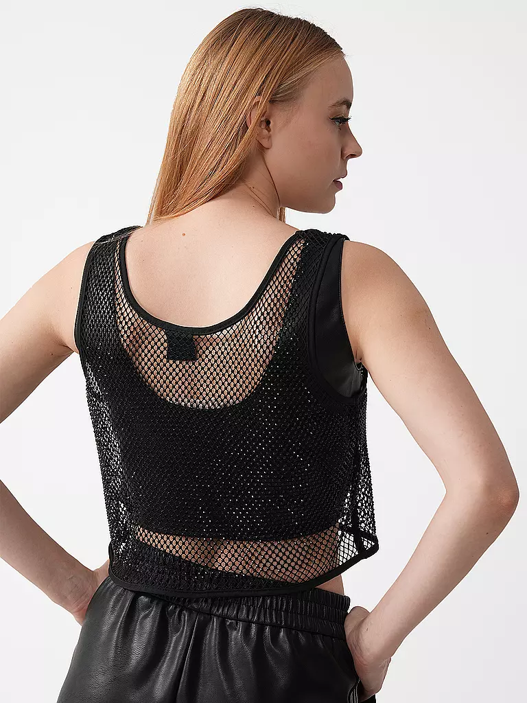 KARO KAUER | Top Cropped Fit  | schwarz