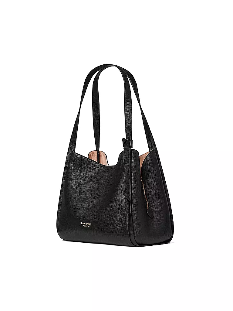 KATE SPADE | Ledertasche - Hobobag Knott | schwarz