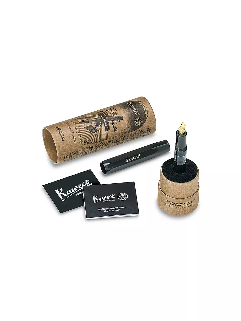 KAWECO | Füllhalter Piston Sport Classic Black/Gold M | schwarz