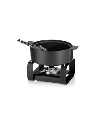 KELA | Käsefondue-Set 9tlg. ROMAN Keramik Schwarz
