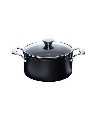 KELOMAT | Fleischtopf mit Glasdeckel 20cm/3,1l NUOVO Keramik/Antihaft 